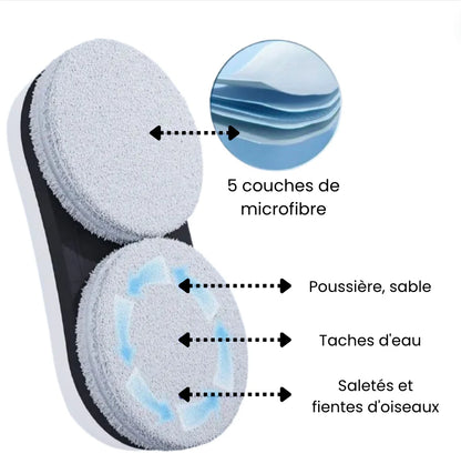 Lot de 12 Lingettes Microfibre Ultra-Absorbantes pour Robot Lave-Vitre